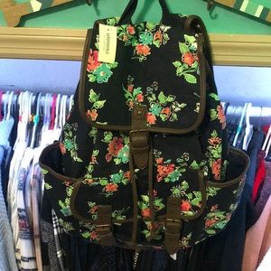 Aeropostale Navy Floral Backpack